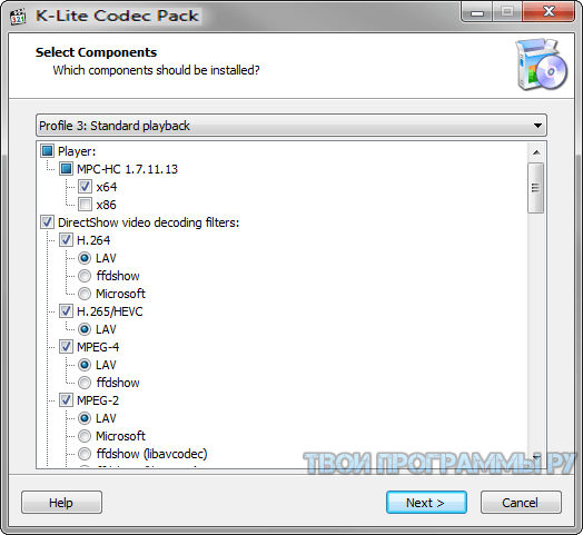 K-Lite Codec Pack full windows