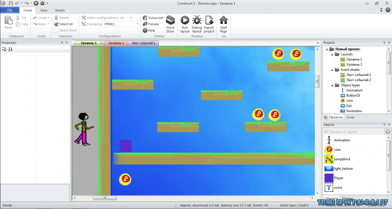 Создать игру в construct 2 на андроид