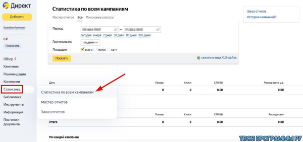 яндекс директ кабинет
